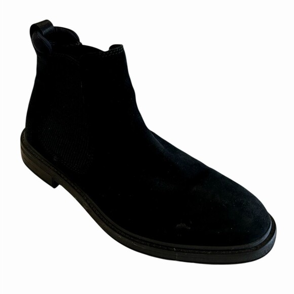 Clarks Clarkdale Hall Mens Chelsea Black Suede Ankle Pull On Boot Size 8.5M - Picture 1 of 13